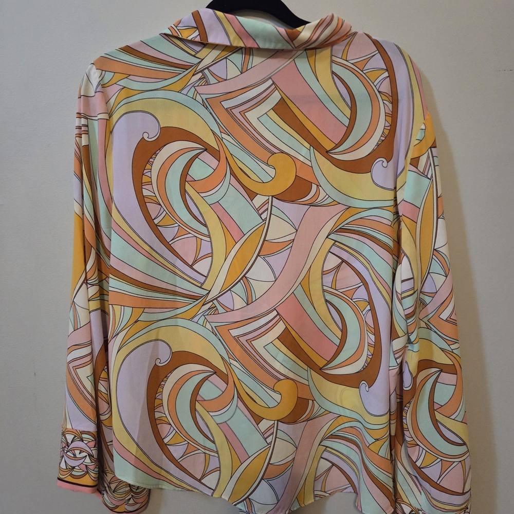 Colorful Abstract Women's Blouse - Picture 2 of 4
